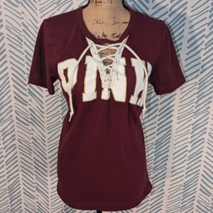 Pink by Victoria Secret Vintage Lace Up Top